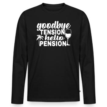 Auf Wiedersehen Spannung Hallo Pension Weinpalme - Männer Premium Bio Langarmshirt - Schwarz - Vorne - Nico (187cm)