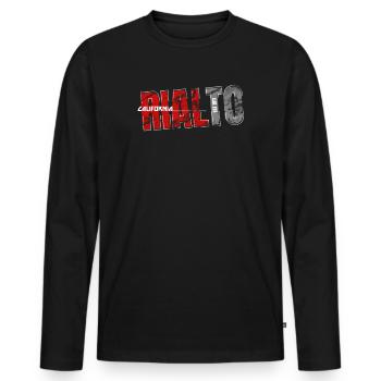 Rialto California Adventure Wander City Eagle 1911 - Männer Premium Bio Langarmshirt - Schwarz - Vorne - Nico (187cm)