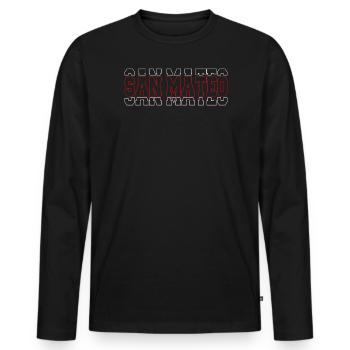 San Mateo California In the USA Rainbow Made - Men's Premium Organic Long Sleeve Shirt - black - Front - Nico (187cm)