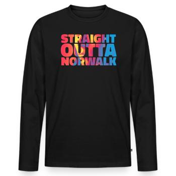 Straight out of Norwalk California Walking Town - Men's Premium Organic Long Sleeve Shirt - black - Front - Nico (187cm)