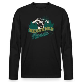 Himmlisches Nevada-Forscher Wanderungs-Gebirgs - Männer Premium Bio Langarmshirt - Schwarz - Vorne - Nico (187cm)