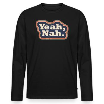 oui non Rainbow WordPlay Incertitude - T-shirt manches longues Premium bio Homme - noir - Devant - Nico (187cm)