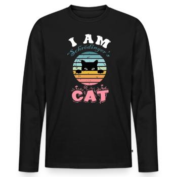 I am Schrödinger's cat sunset - Men's Premium Organic Long Sleeve Shirt - black - Front - Nico (187cm)