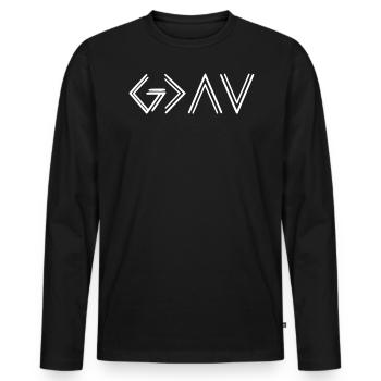 Gott Glaube An Jesus Religionssymbol Geschenk - Männer Premium Bio Langarmshirt - Schwarz - Vorne - Nico (187cm)