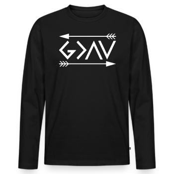 Gott Glaube An Jesus Religion Geschenk - Männer Premium Bio Langarmshirt - Schwarz - Vorne - Nico (187cm)