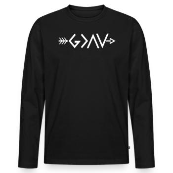 Gott Glaube An Jesus religion Geschenk - Männer Premium Bio Langarmshirt - Schwarz - Vorne - Nico (187cm)