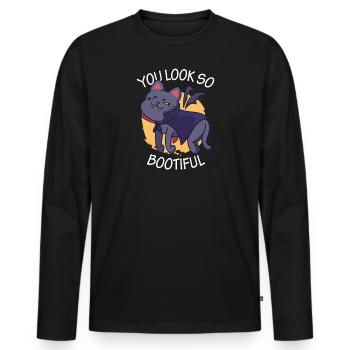 Tu es si belle à Halloween - T-shirt manches longues Premium bio Homme - noir - Devant - Nico (187cm)
