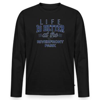 Das Leben Ist Besser Im Riverfront Park Spokane - Männer Premium Bio Langarmshirt - Schwarz - Vorne - Nico (187cm)