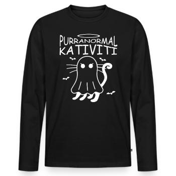 Purranormal Kativiti Costume Chauves-souris fantômes - T-shirt manches longues Premium bio Homme - noir - Devant - Nico (187cm)