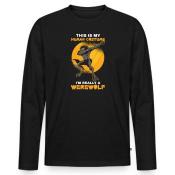 I'm really a werewolf - Men's Premium Organic Long Sleeve Shirt - black - Front - Nico (187cm)