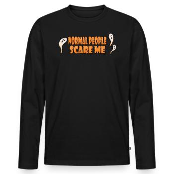 Normal people scare me costume ghosts - Men's Premium Organic Long Sleeve Shirt - black - Front - Nico (187cm)
