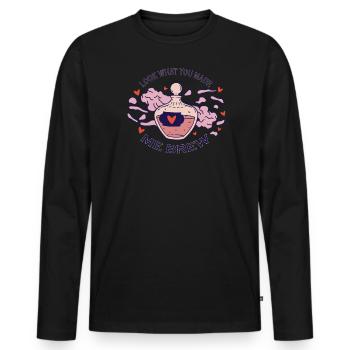 Look what you brewed for me - Men's Premium Organic Long Sleeve Shirt - black - Front - Nico (187cm)