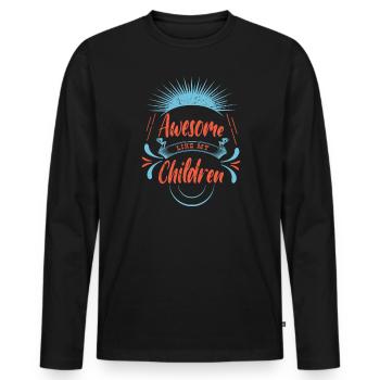 Genial Wie Meine Kinder Zitieren Kindergeschenk - Männer Premium Bio Langarmshirt - Schwarz - Vorne - Nico (187cm)