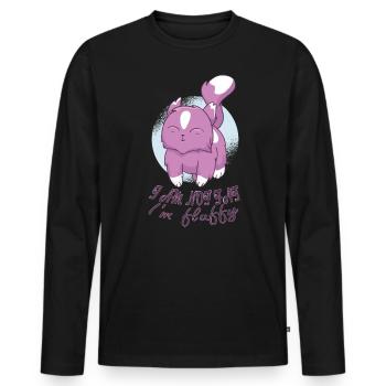 I'm not fat, I'm fluffy - Men's Premium Organic Long Sleeve Shirt - black - Front - Nico (187cm)
