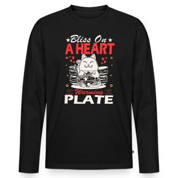 Don't be upsetti eat some spaghetti food - Men's Premium Organic Long Sleeve Shirt - black - Front - Nico (187cm)