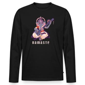 Inde Dieu Shiva Hindouisme Ganesha Divinité - T-shirt manches longues Premium bio Homme - noir - Devant - Nico (187cm)