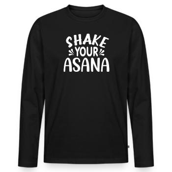 Secouez votre Asana India Yoga - T-shirt manches longues Premium bio Homme - noir - Devant - Nico (187cm)