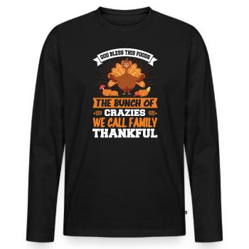 God bless this food the bunches of madmen - Men's Premium Organic Long Sleeve Shirt - black - Front - Nico (187cm)