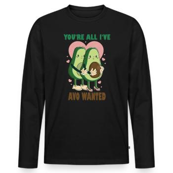 Tu es tout ce que je voulais? - T-shirt manches longues Premium bio Homme - noir - Devant - Nico (187cm)