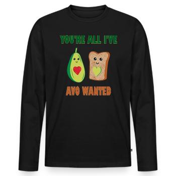 Tu es tout ce que je voulais? - T-shirt manches longues Premium bio Homme - noir - Devant - Nico (187cm)