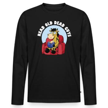 Read Old Dead Guys, The Giraffe Book Holidays - Men's Premium Organic Long Sleeve Shirt - black - Front - Nico (187cm)