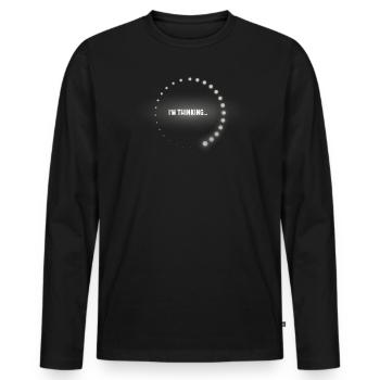 Ich denke an einen Download - Männer Premium Bio Langarmshirt - Schwarz - Vorne - Nico (187cm)
