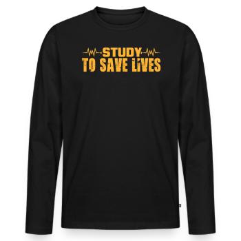 Studie Zur Rettung Von Lives Doctor Kardiogramm - Männer Premium Bio Langarmshirt - Schwarz - Vorne - Nico (187cm)