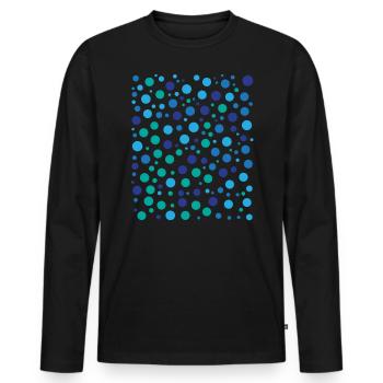 Playful Polka Dot Pattern Blue Green Circles - Men's Premium Organic Long Sleeve Shirt - black - Front - Nico (187cm)