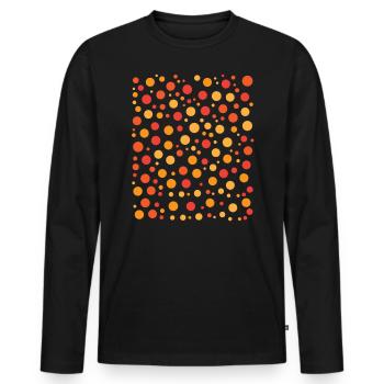 Playful Polka Dot Pattern Orange Yellow Circles - Men's Premium Organic Long Sleeve Shirt - black - Front - Nico (187cm)