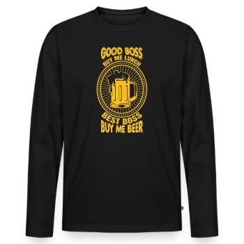 Best Boss Kaufen Mir Bier - Männer Premium Bio Langarmshirt - Schwarz - Vorne - Nico (187cm)