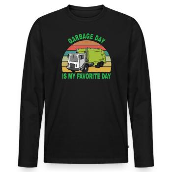 Garbage Day is My Favorite Day -Recycle -Planet - Men's Premium Organic Long Sleeve Shirt - black - Front - Nico (187cm)
