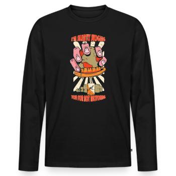 I judge you silently, That you Do Not The Earth - Men's Premium Organic Long Sleeve Shirt - black - Front - Nico (187cm)