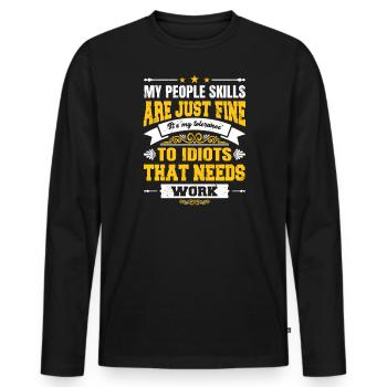 I judge you silently, That you Do Not The Earth - Men's Premium Organic Long Sleeve Shirt - black - Front - Nico (187cm)