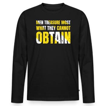 Appreciate the best you can't get - Men's Premium Organic Long Sleeve Shirt - black - Front - Nico (187cm)