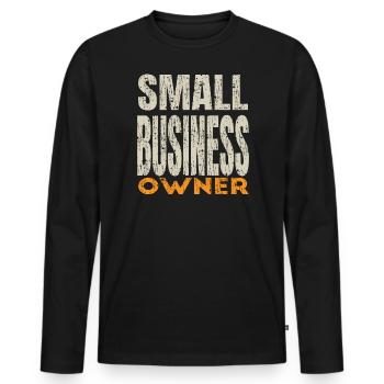 Small Business Owner Business Lady Man Quote Gift - Men's Premium Organic Long Sleeve Shirt - black - Front - Nico (187cm)