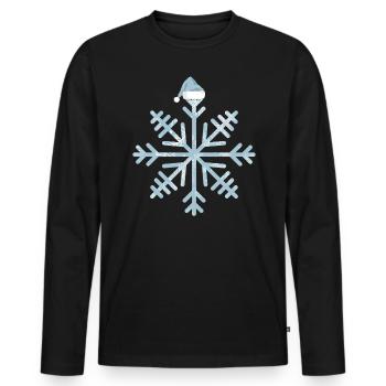 Schneeflocke Weihnachtsmütze Weihnachtsbaum Äste - Männer Premium Bio Langarmshirt - Schwarz - Vorne - Nico (187cm)