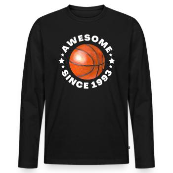 Reverent Baseball Ball Since 1993 Good Player - Men's Premium Organic Long Sleeve Shirt - black - Front - Nico (187cm)