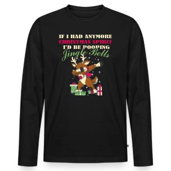 L’ de Сhristma voudrais-je jingler le cerf de Bell - T-shirt manches longues Premium bio Homme - noir - Devant - Nico (187cm)