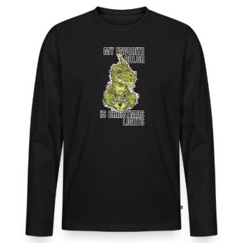 Meine Lieblingsfarbe Ist Weihnachtslichter - Männer Premium Bio Langarmshirt - Schwarz - Vorne - Nico (187cm)