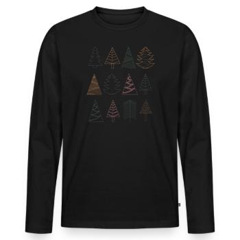 Les arbres de Noël célèbrent le jour de l’An - T-shirt manches longues Premium bio Homme - noir - Devant - Nico (187cm)