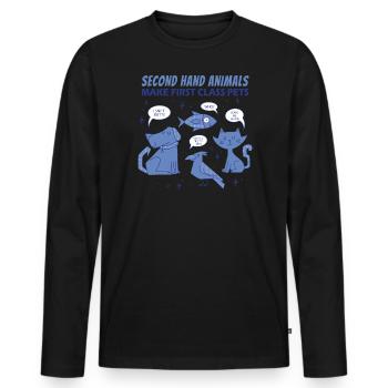 Les animaux d’occasion font des animaux de compagnie de première classe - T-shirt manches longues Premium bio Homme - noir - Devant - Nico (187cm)