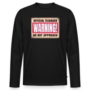 L’adolescent officiel ne s’approche pas d’une citation d’avertissement - T-shirt manches longues Premium bio Homme - noir - Devant - Nico (187cm)