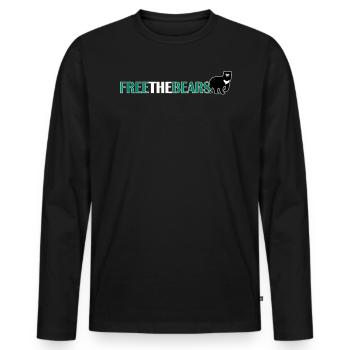 Free the Bears Panda Save Nature Wild Zoo Quote - Men's Premium Organic Long Sleeve Shirt - black - Front - Nico (187cm)