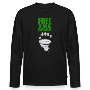 Free the Bears Panda Save Nature Wild Zoo Quote - Men's Premium Organic Long Sleeve Shirt - black - Front - Nico (187cm)