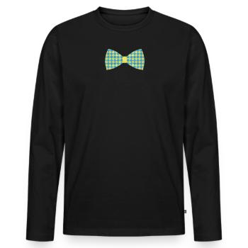 Ukrainische Flagge Geschenk Fliege Gelb Blau - Männer Premium Bio Langarmshirt - Schwarz - Vorne - Nico (187cm)