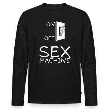 Sex Machine A Selector Sexualité Humour - T-shirt manches longues Premium bio Homme - noir - Devant - Nico (187cm)
