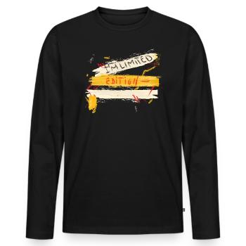 Ich Bin Begrenzte Kunstfarbe Maler -Striche - Männer Premium Bio Langarmshirt - Schwarz - Vorne - Nico (187cm)