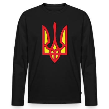 Ukrainien Le symbole Trident Fire Emblem - T-shirt manches longues Premium bio Homme - noir - Devant - Nico (187cm)