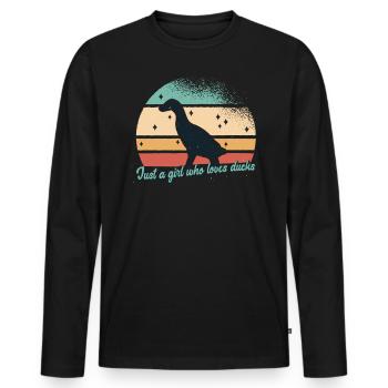 Just quoting a girl who loves ducks - Men's Premium Organic Long Sleeve Shirt - black - Front - Nico (187cm)