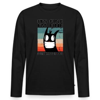 It's okay, I'm fine - Men's Premium Organic Long Sleeve Shirt - black - Front - Nico (187cm)